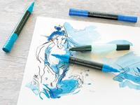 Brush pennen op waterbasis