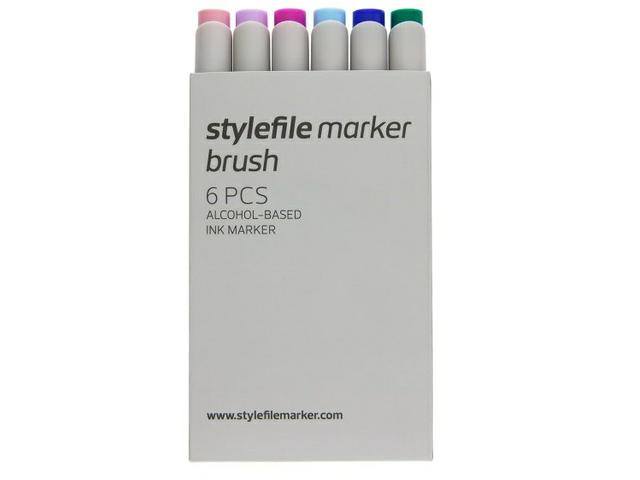STYLEFILE BRUSH MARKERSET BR6TRY 6-DELIG TRY OUT 1