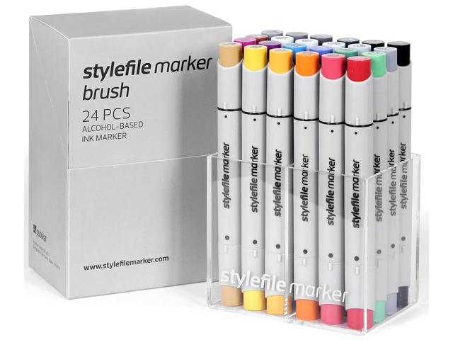 STYLEFILE BRUSH MARKERSET BR24MA 24-DELIG MAIN A 1