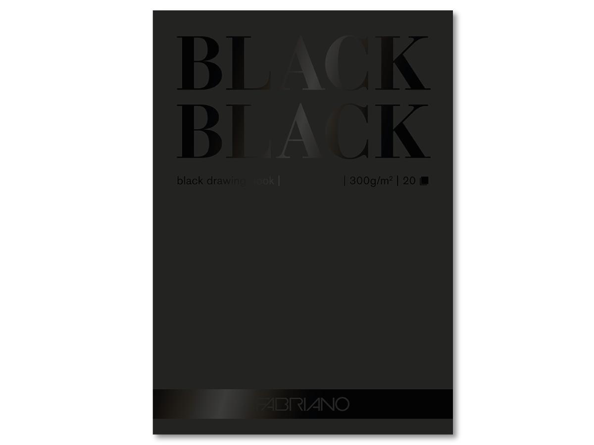 FABRIANO BLACK BLACK BLOK TEKENPAPIER 20x20CM 300GRAM 1