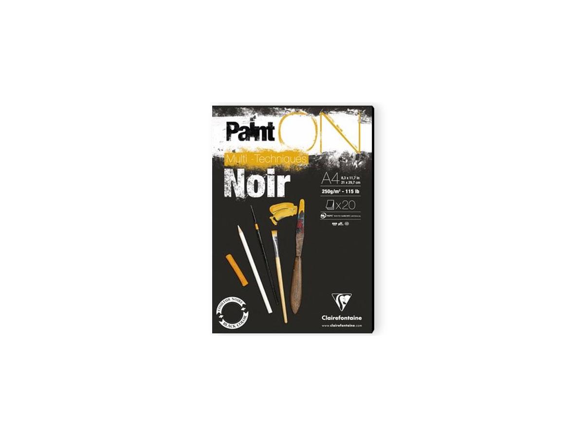 CLAIREFONTAINE PAINT-ON A5 BLOK ZWART 250GR 20VEL 1