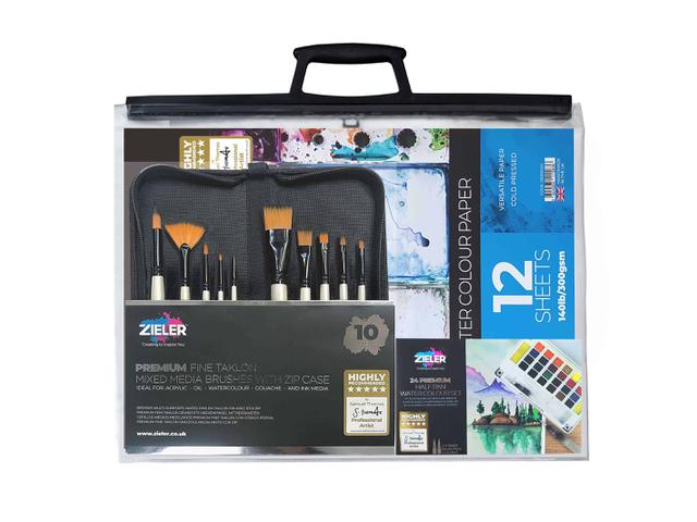 ZIELER COMPLETE WATERCOLOUR PAINTINGSET IN A CLEAR A3 CASE 1