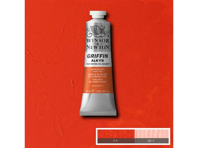 WINSOR & NEWTON GRIFFIN ALKYDVERF 37ML S1 101 CADMIUM RED LIGHT HUE 1