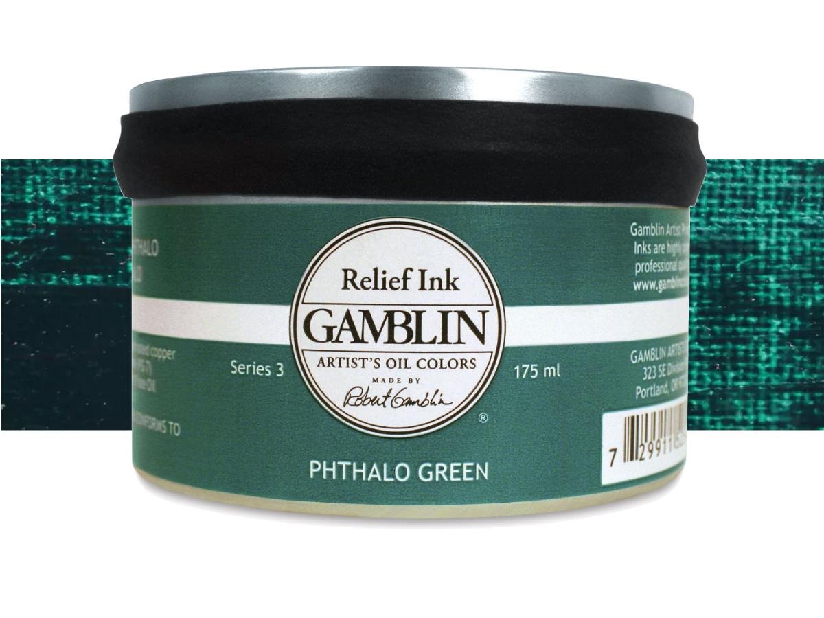 GAMBLIN RELIEF INK 175ML S3 R2540 PHTHALO GREEN 1