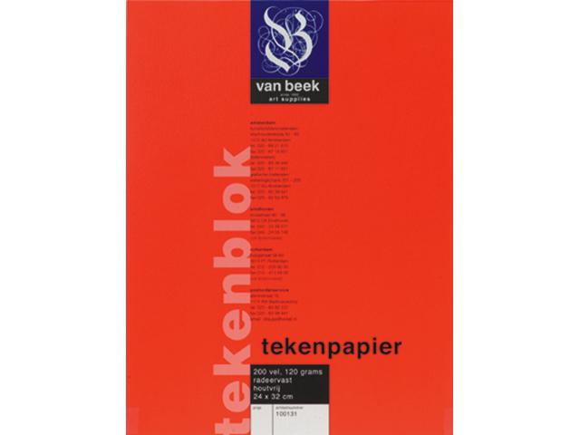 VAN BEEK BLOK TEKENPAPIER 24X32CM 200VEL 120GRAM 1