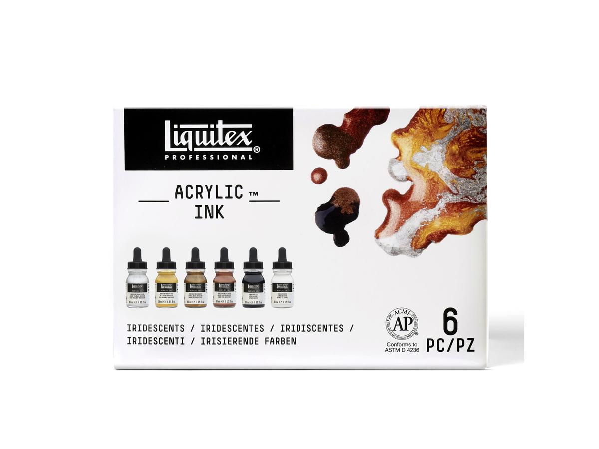 LIQUITEX ARTIST ACRYLIC INK SET 6X30ML METALLIC 4
