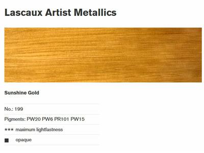 LASCAUX ARTIST METALLIC ACRYL 45ML 199 S4-M SUNSHINE GOLD 2